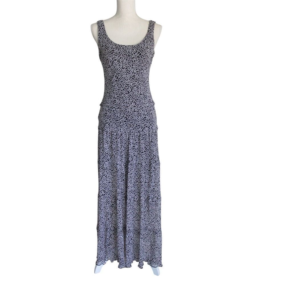 Black and White Tiered Maxi Dress from Black Label by Evan Picone Size 4 - Picture 1 of 13